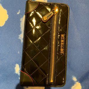 MZ Wallace Brand New Downtown Crosby Wallet Black Lacquer